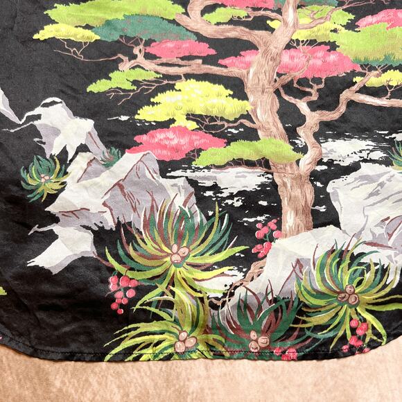 French Connection Silk Mountain Side Tree Painting Tank Top Sleeveless Boho Euro - Picture 3 of 8